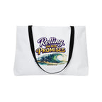 Holy Rollers Weekender Tote Bag | Rolling in His Promises Scripture Wave