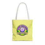 Christian Tote Bag — "Saved By Grace" / "Holy Rollers" Inspirational All-Over Print