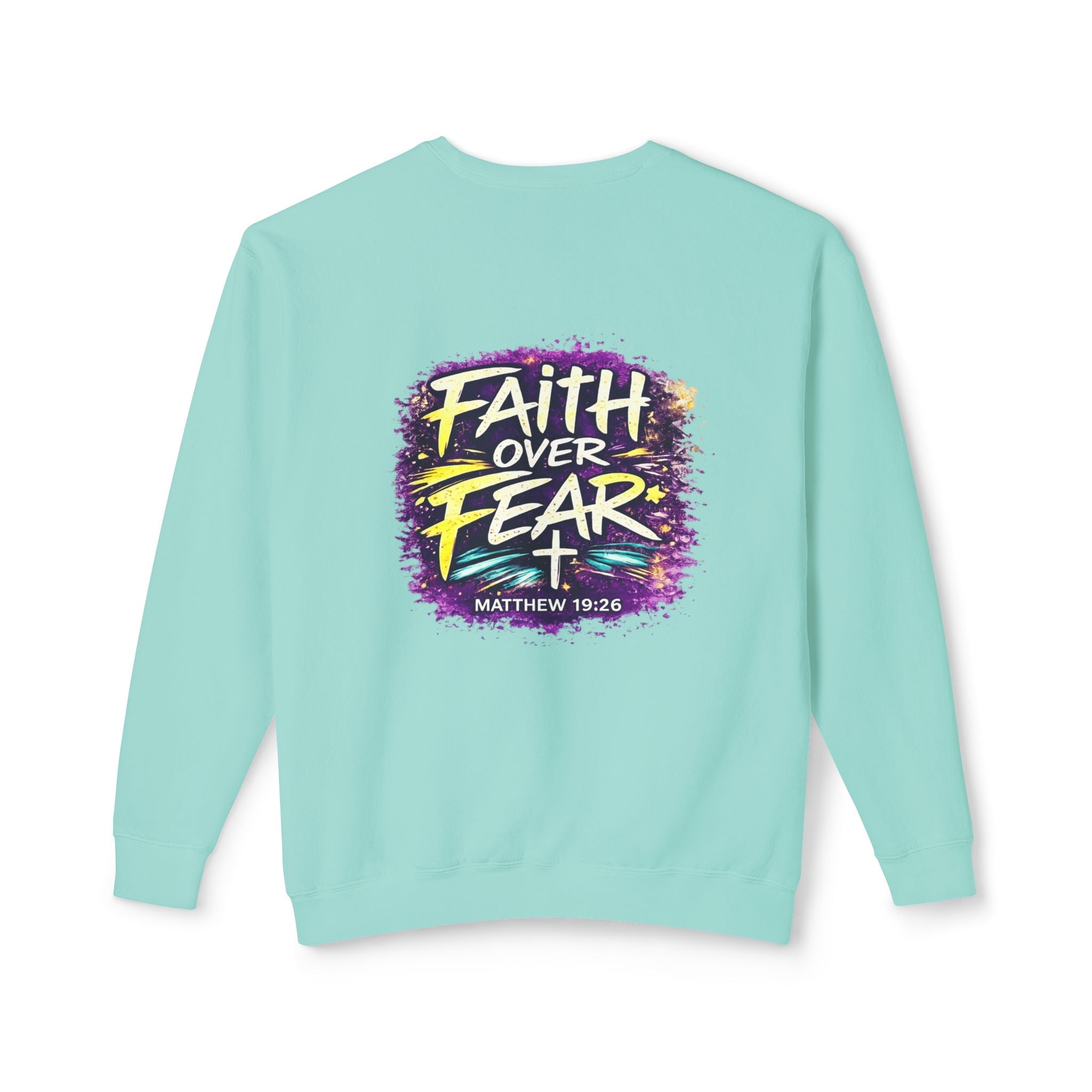 Holy Rollers Christian apparel: Holy Rollers Cross logo sweatshirt | Faith Over Fear graphic sweatshirt