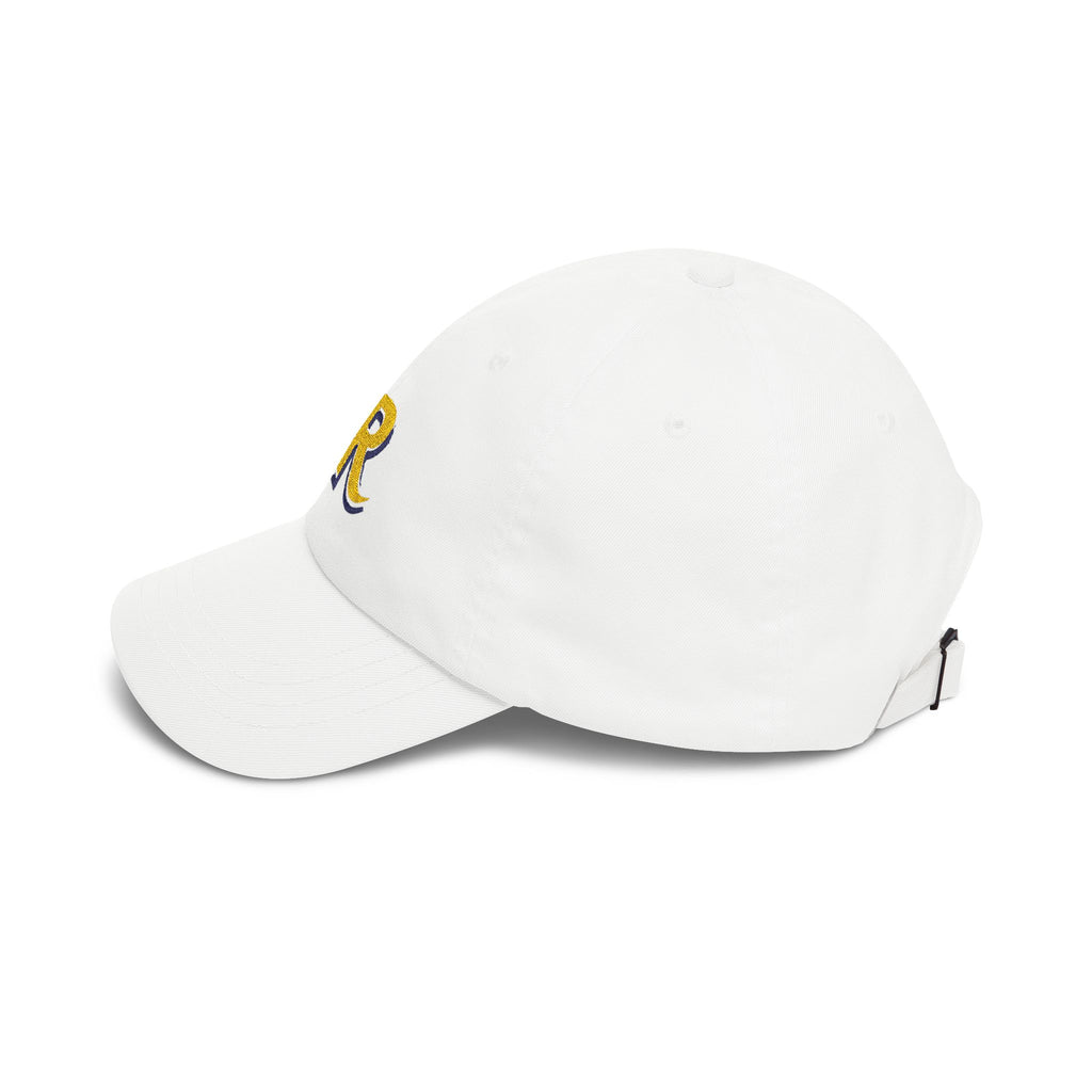Holy Rollers Christian apparel thumbnail: HR Script Logo Dad Cap | Embroidered Baseball Hat, White Adjustable