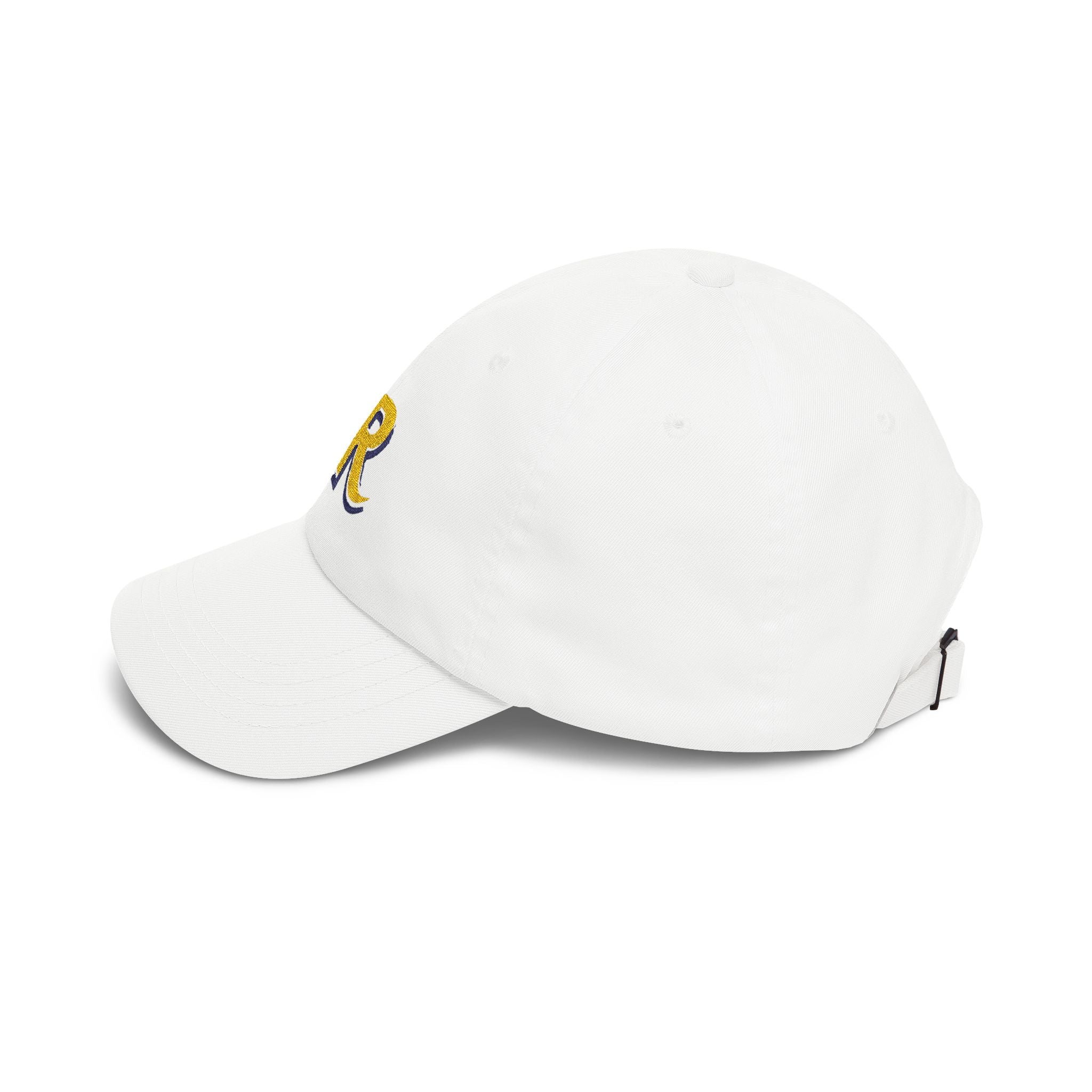 Holy Rollers Christian apparel: HR Script Logo Dad Cap | Embroidered Baseball Hat, White Adjustable