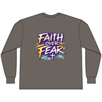 Faith Over Fear Long Sleeve Tee — "How We Roll" Holy Rollers Christian Shirt