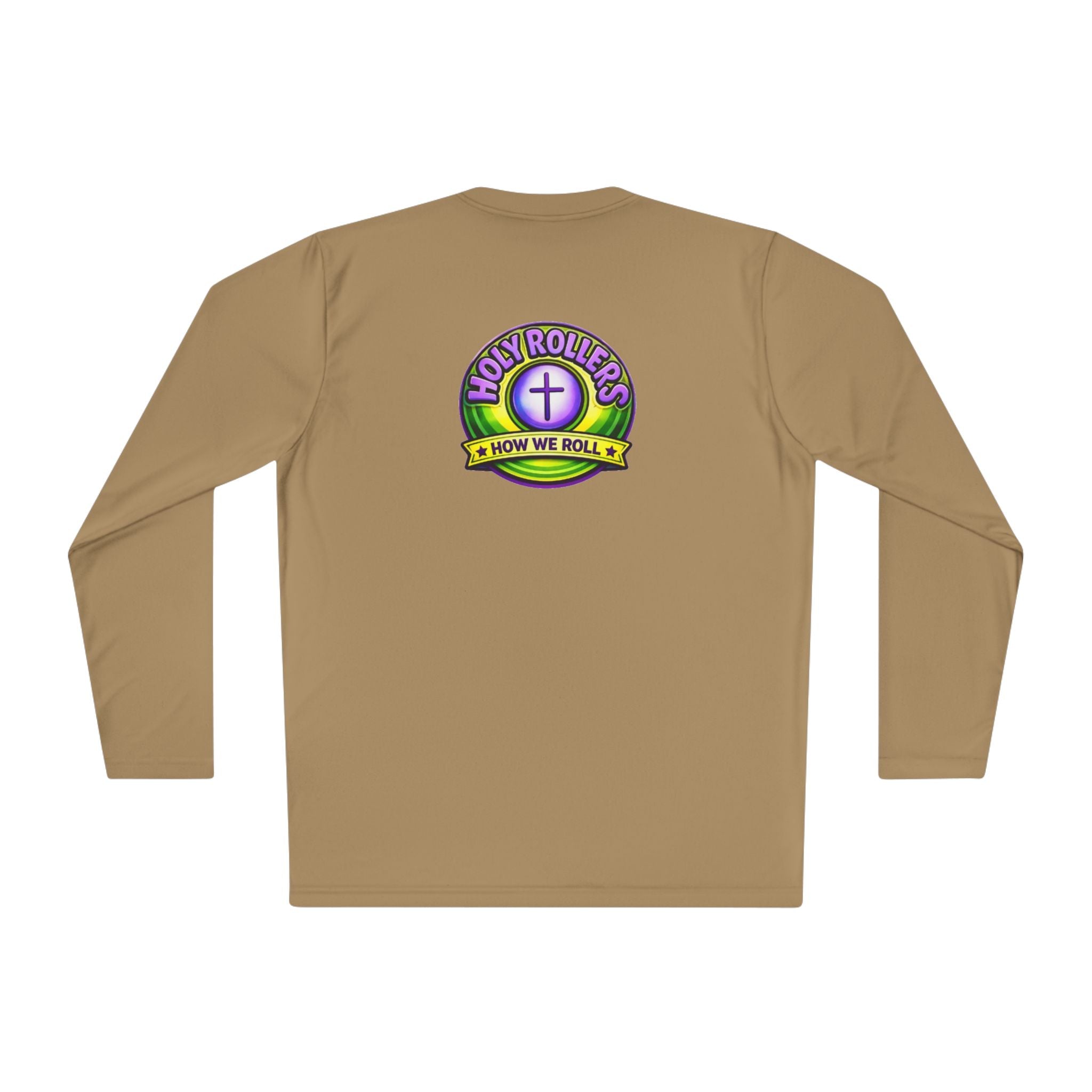 Holy Rollers Christian apparel: Holy Rollers graphic long sleeve tee | How We Roll faith design