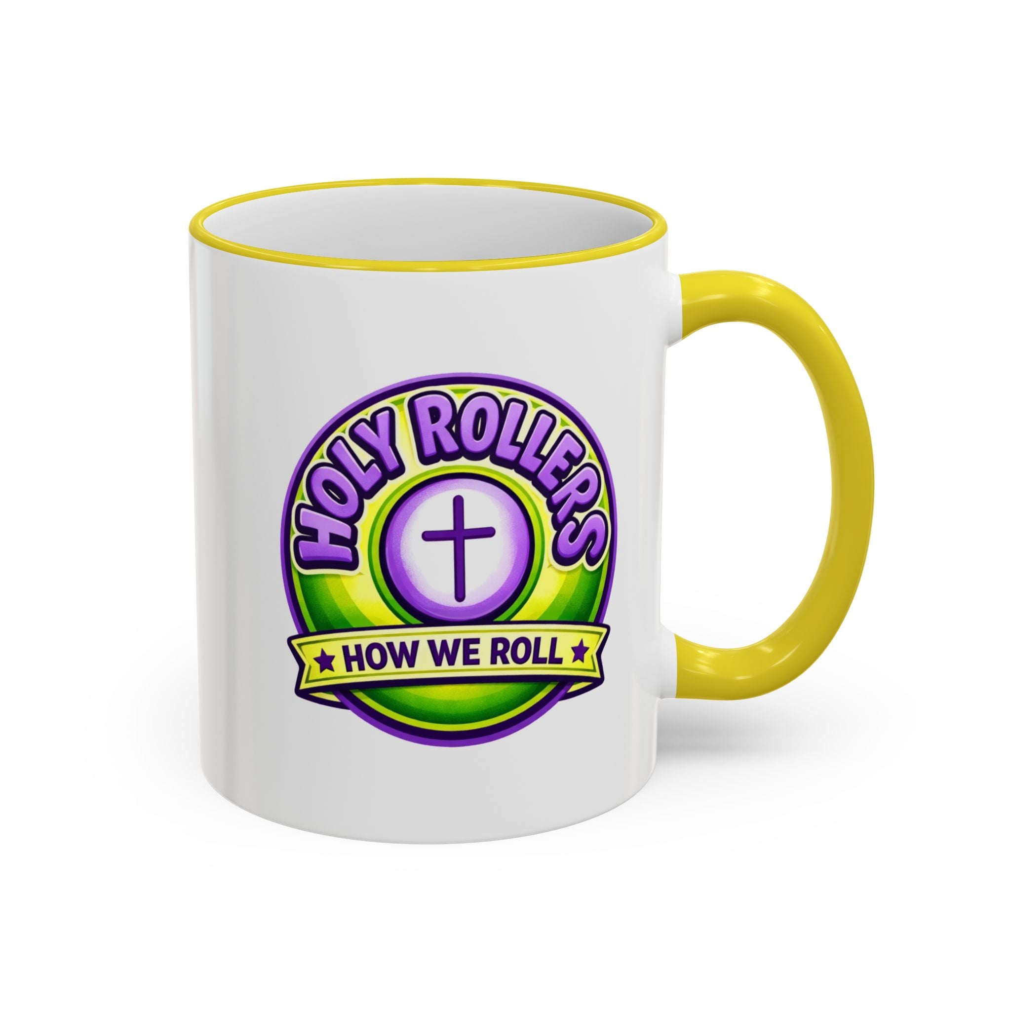 Holy Rollers Christian apparel: Holy Roller Howlbat Logo Mug | Accent Rim & Handle