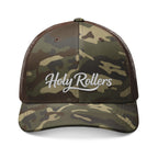 Camouflage Trucker Hat — Embroidered "Holy Rollers" Mesh Cap