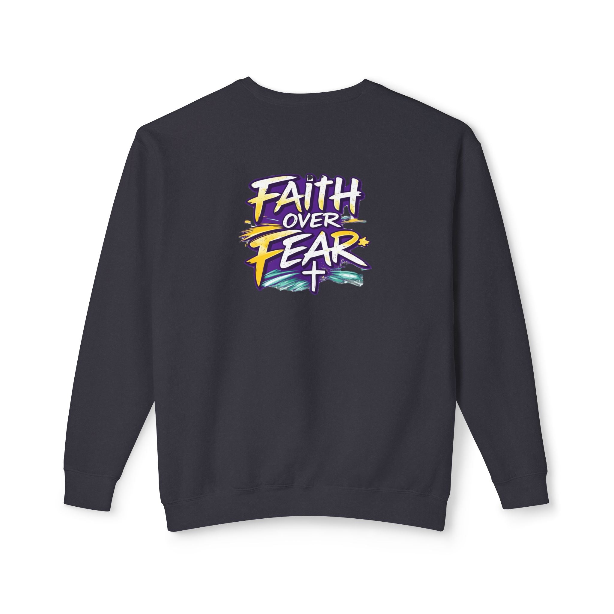 Holy Rollers Christian apparel: Holy Rollers Cross logo sweatshirt | Faith Over Fear graphic sweatshirt