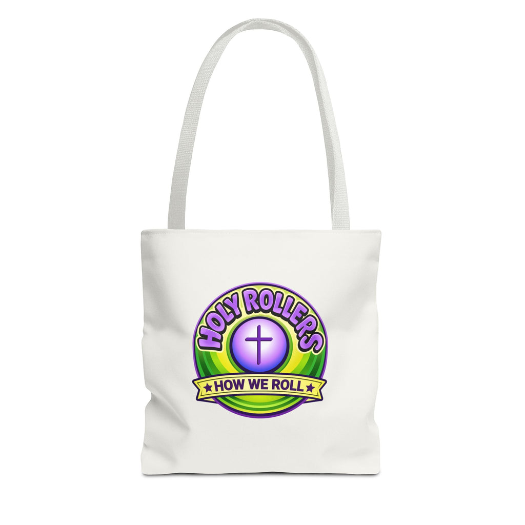 Holy Rollers Christian apparel thumbnail: Christian Tote Bag — "Walk by Faith" / "Holy Rollers" Inspirational Canvas Tote