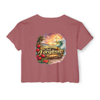 Women's Crop Top — "Holy Rollers" Front & "Not Perfect Just Forgiven" Back Christian Festival Tee