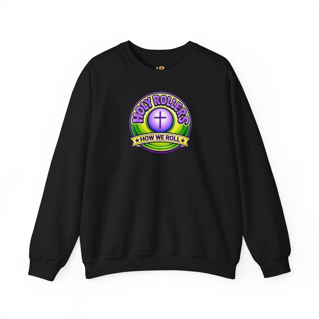 Holy Rollers Christian apparel thumbnail: Holy Rollers How We Roll sweatshirt | Christian faith crewneck