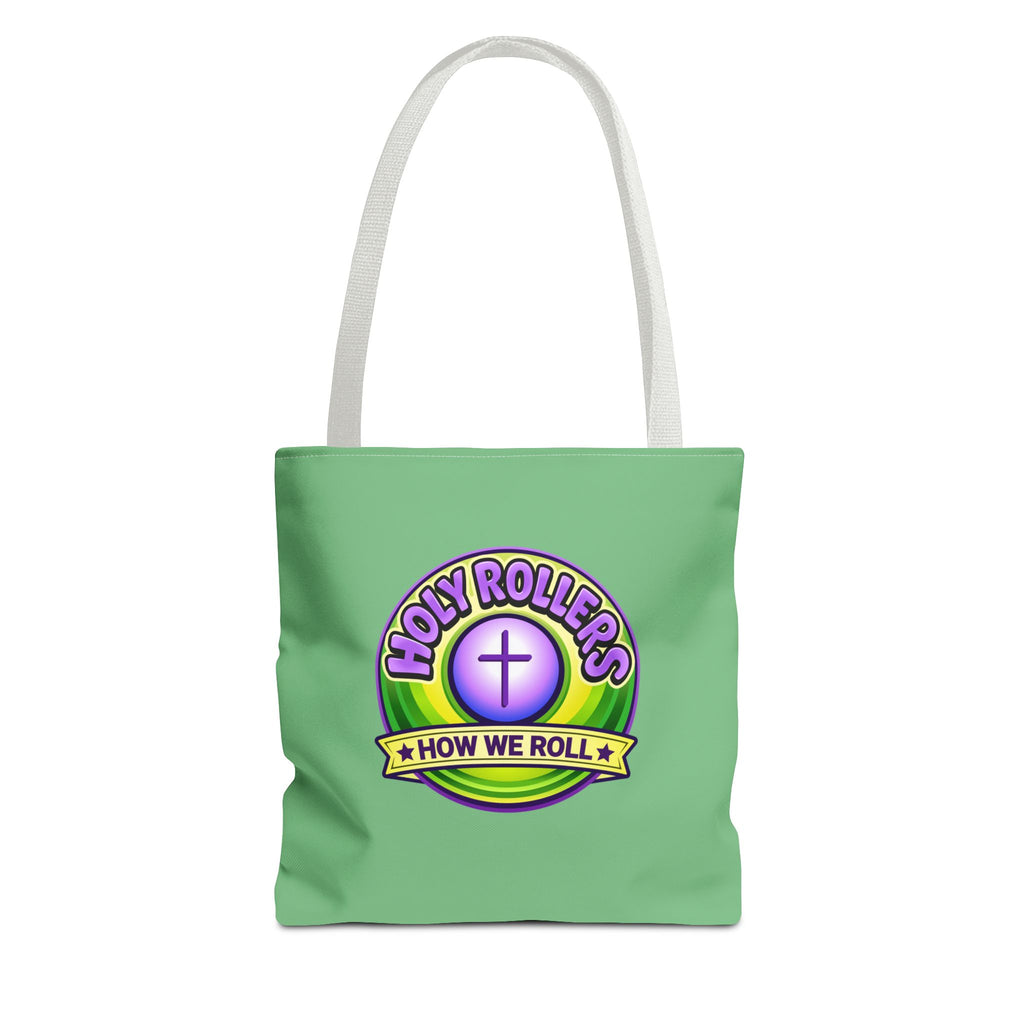 Holy Rollers Christian apparel thumbnail: Christian Tote Bag — "Rolling in His Promises" / Holy Rollers Design