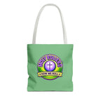 Christian Tote Bag — "Rolling in His Promises" / Holy Rollers Design