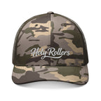 Camouflage Trucker Hat — Embroidered "Holy Rollers" Mesh Cap