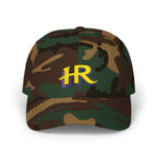 HR Script Logo Dad Cap | Embroidered Baseball Hat, White Adjustable