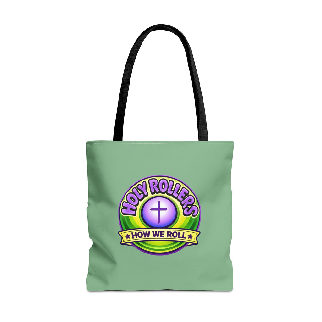 Holy Rollers Christian apparel thumbnail: Christian Tote Bag — "Rolling in His Promises" / Holy Rollers Design