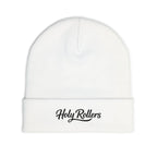 Embroidered 'Holy Rollers' Knit Beanie — Cozy Script Winter Hat