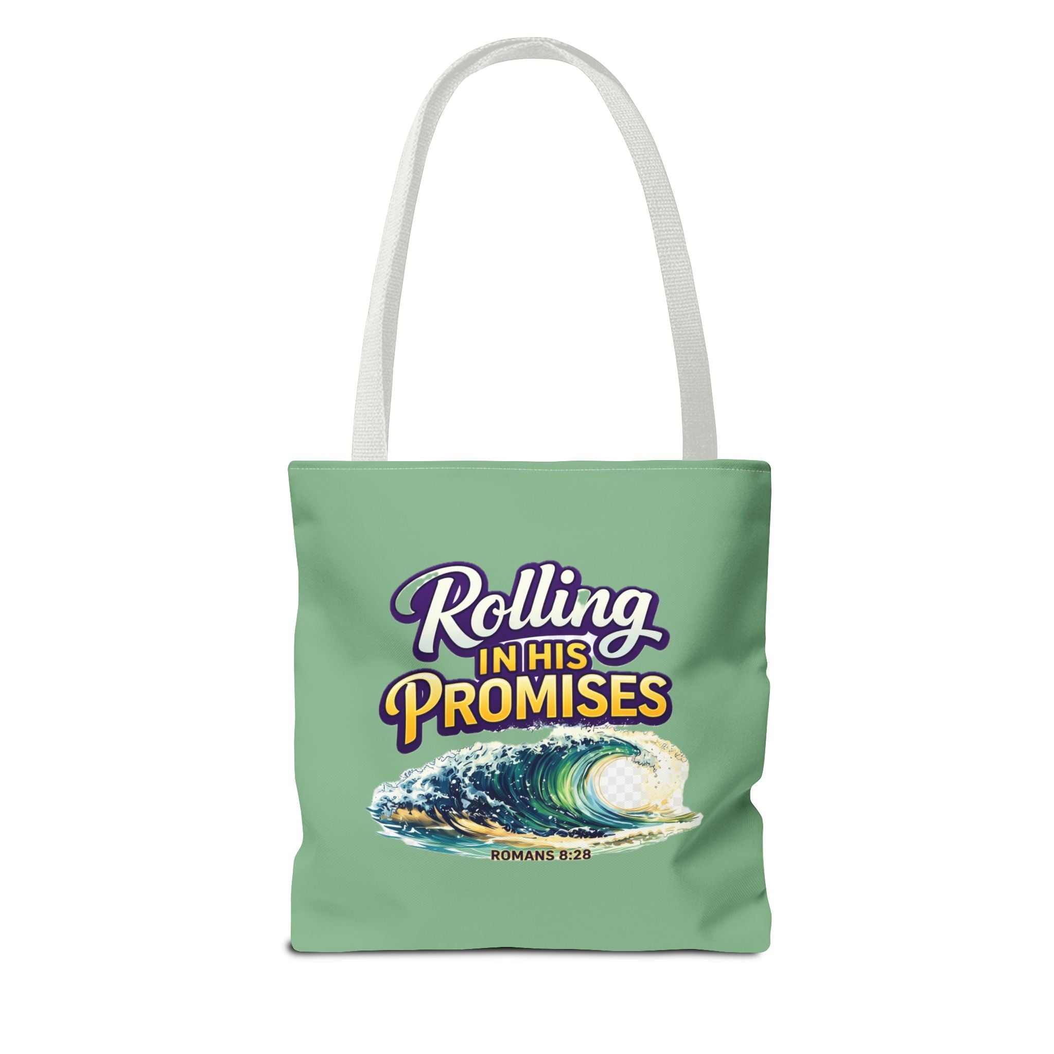 Holy Rollers Christian apparel: Christian Tote Bag — "Rolling in His Promises" / Holy Rollers Design