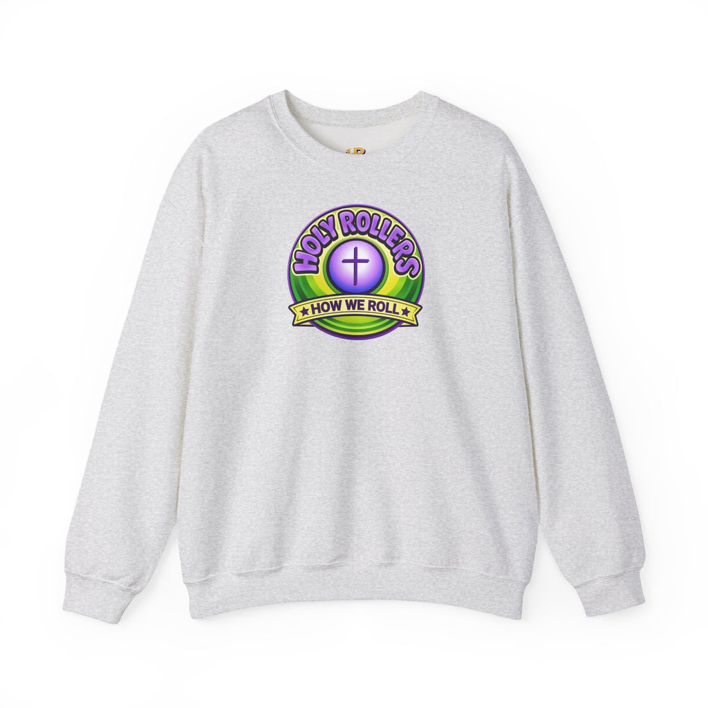 Holy Rollers Christian apparel thumbnail: Holy Rollers How We Roll sweatshirt | Christian faith crewneck
