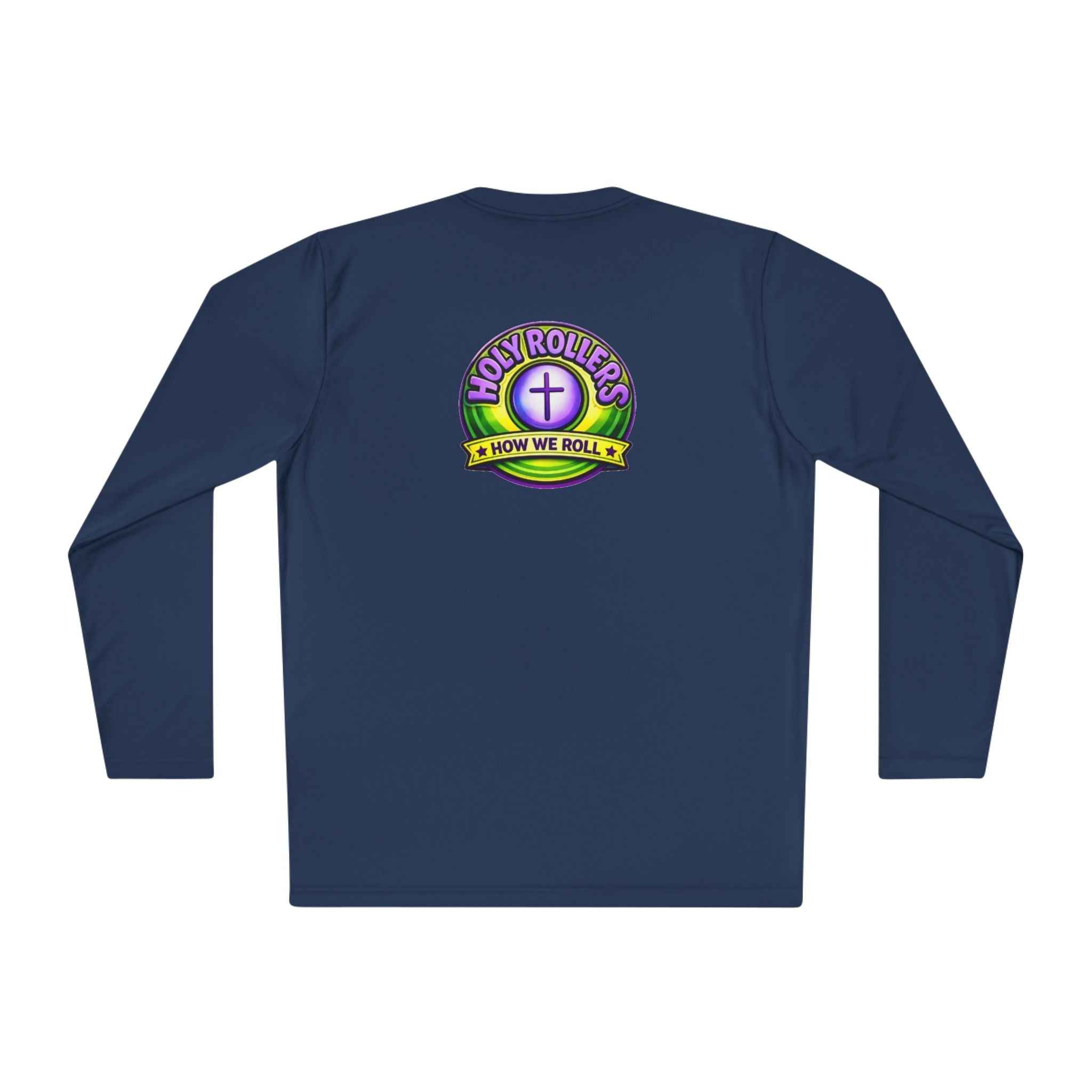 Holy Rollers Christian apparel: Holy Rollers graphic long sleeve tee | How We Roll faith design