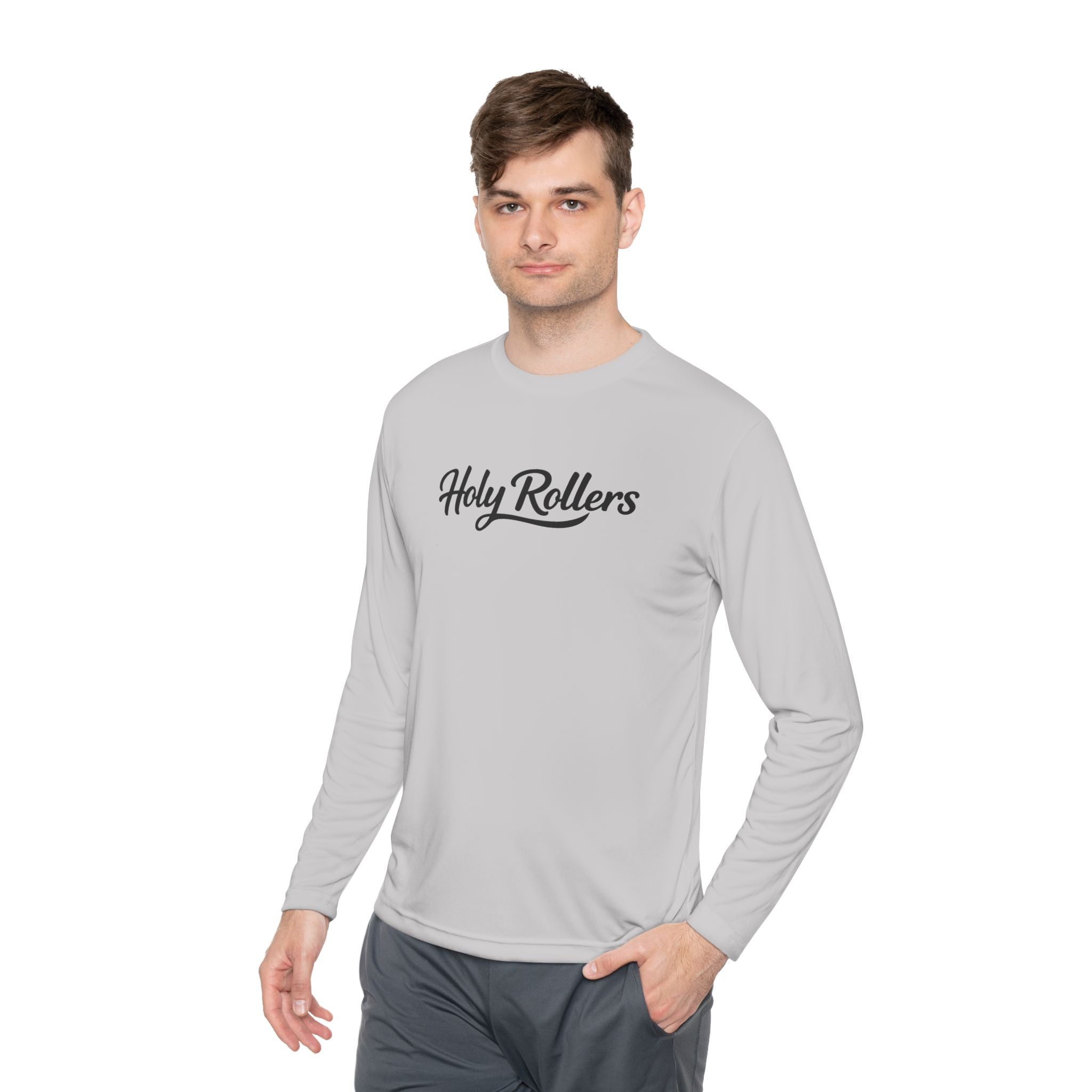 Holy Rollers Christian apparel: Holy Rollers graphic long sleeve tee | Walk by Faith design