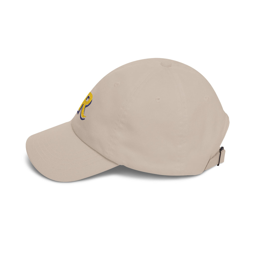 Holy Rollers Christian apparel thumbnail: HR Script Logo Dad Cap | Embroidered Baseball Hat, White Adjustable