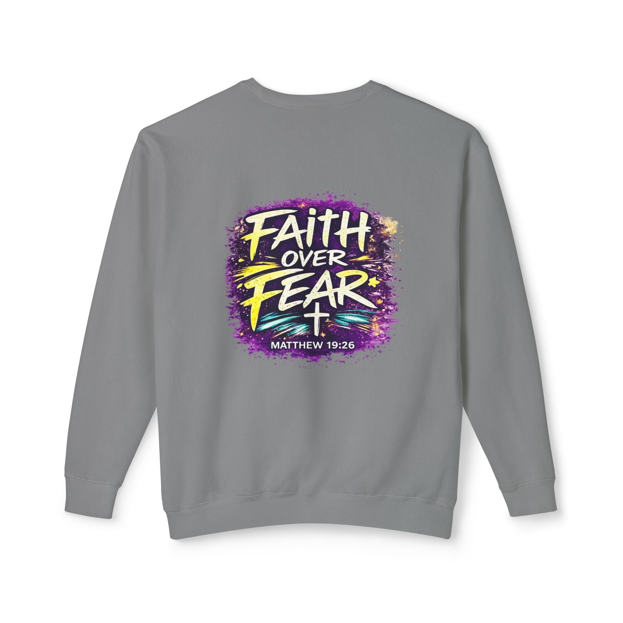 Holy Rollers Christian apparel: Holy Rollers Cross logo sweatshirt | Faith Over Fear graphic sweatshirt