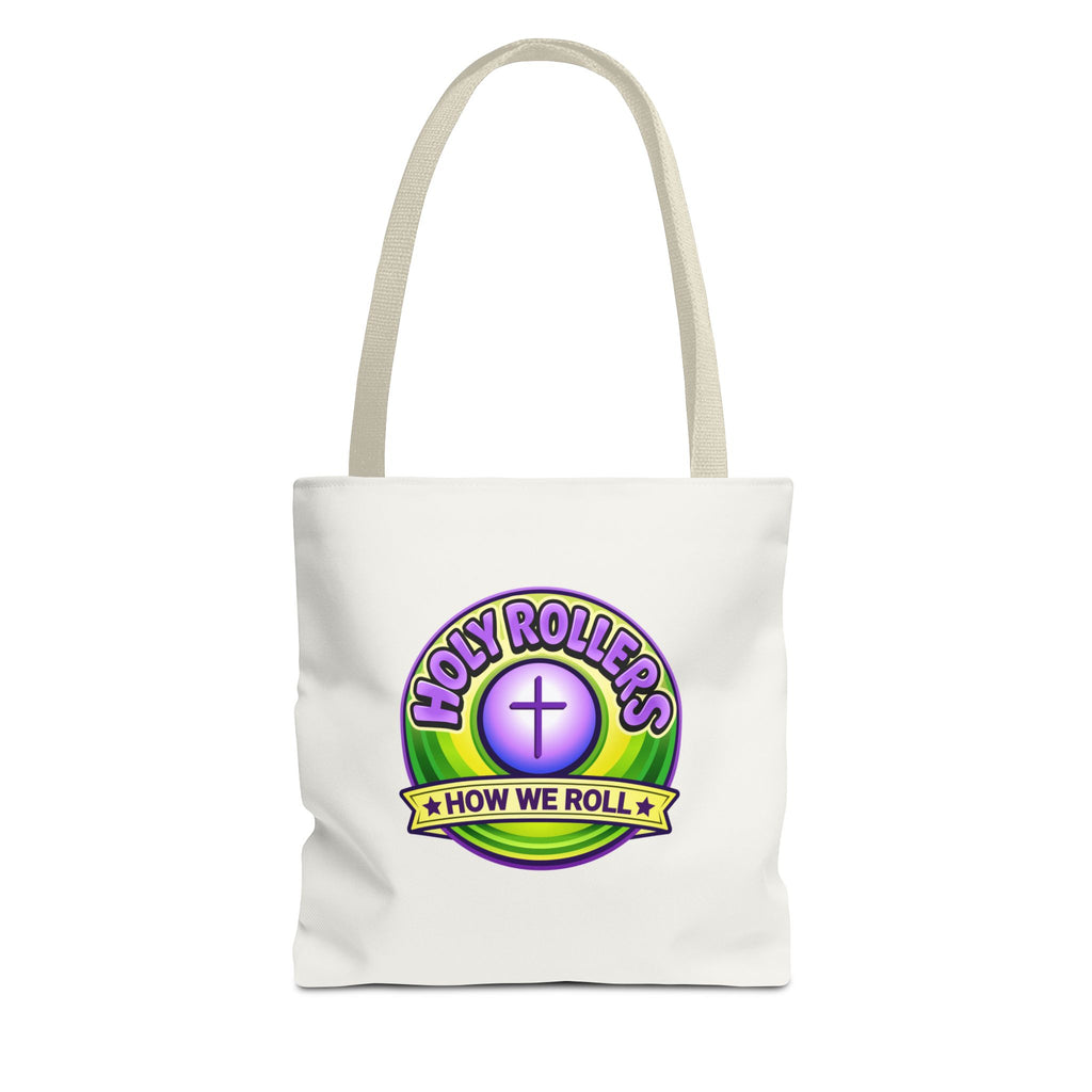 Holy Rollers Christian apparel thumbnail: Christian Tote Bag — "Walk by Faith" / "Holy Rollers" Inspirational Canvas Tote