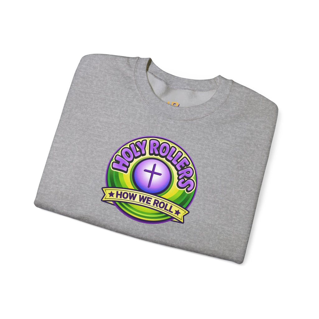 Holy Rollers Christian apparel thumbnail: Holy Rollers How We Roll sweatshirt | Christian faith crewneck