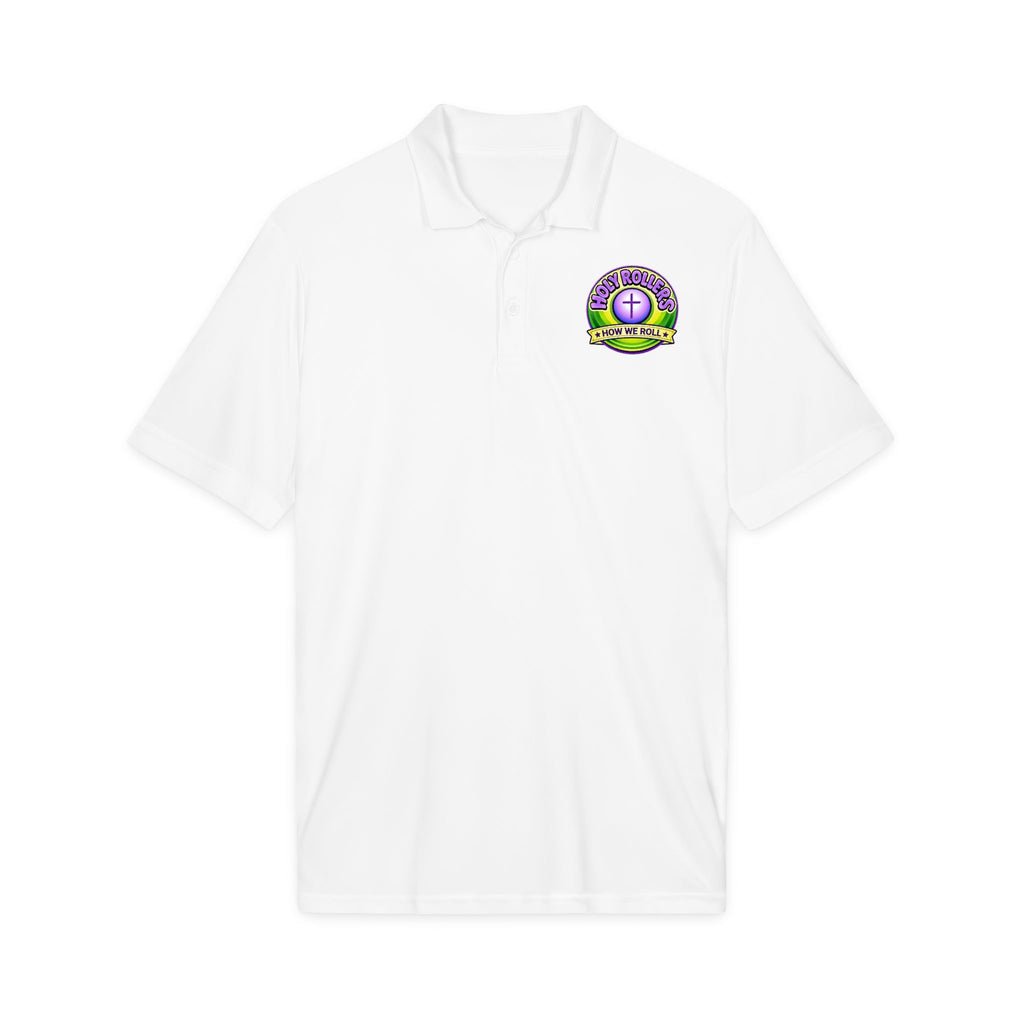 Holy Rollers Christian apparel thumbnail: Holy Roller Cross logo Polo | Embroidered Church Club Shirt