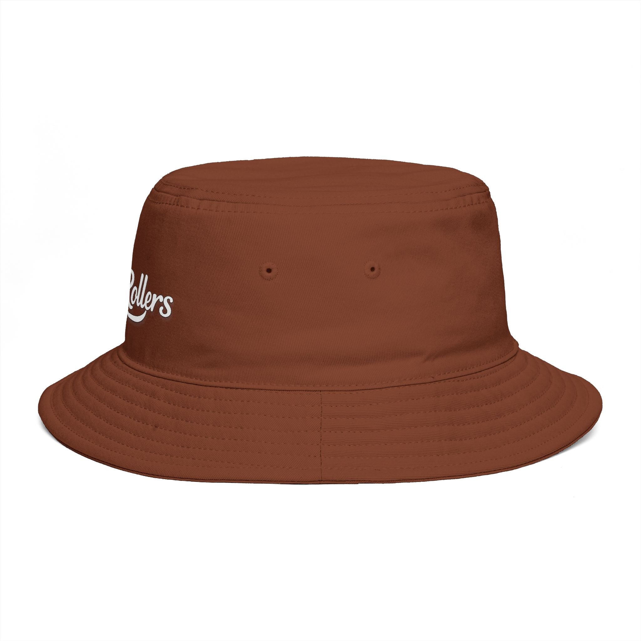 Holy Rollers Christian apparel: Holy Rollers Embroidered Bucket Hat — Brown Casual Faith-Inspired Sun Hat