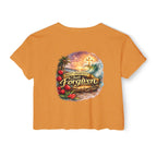 Women's Crop Top — "Holy Rollers" Front & "Not Perfect Just Forgiven" Back Christian Festival Tee