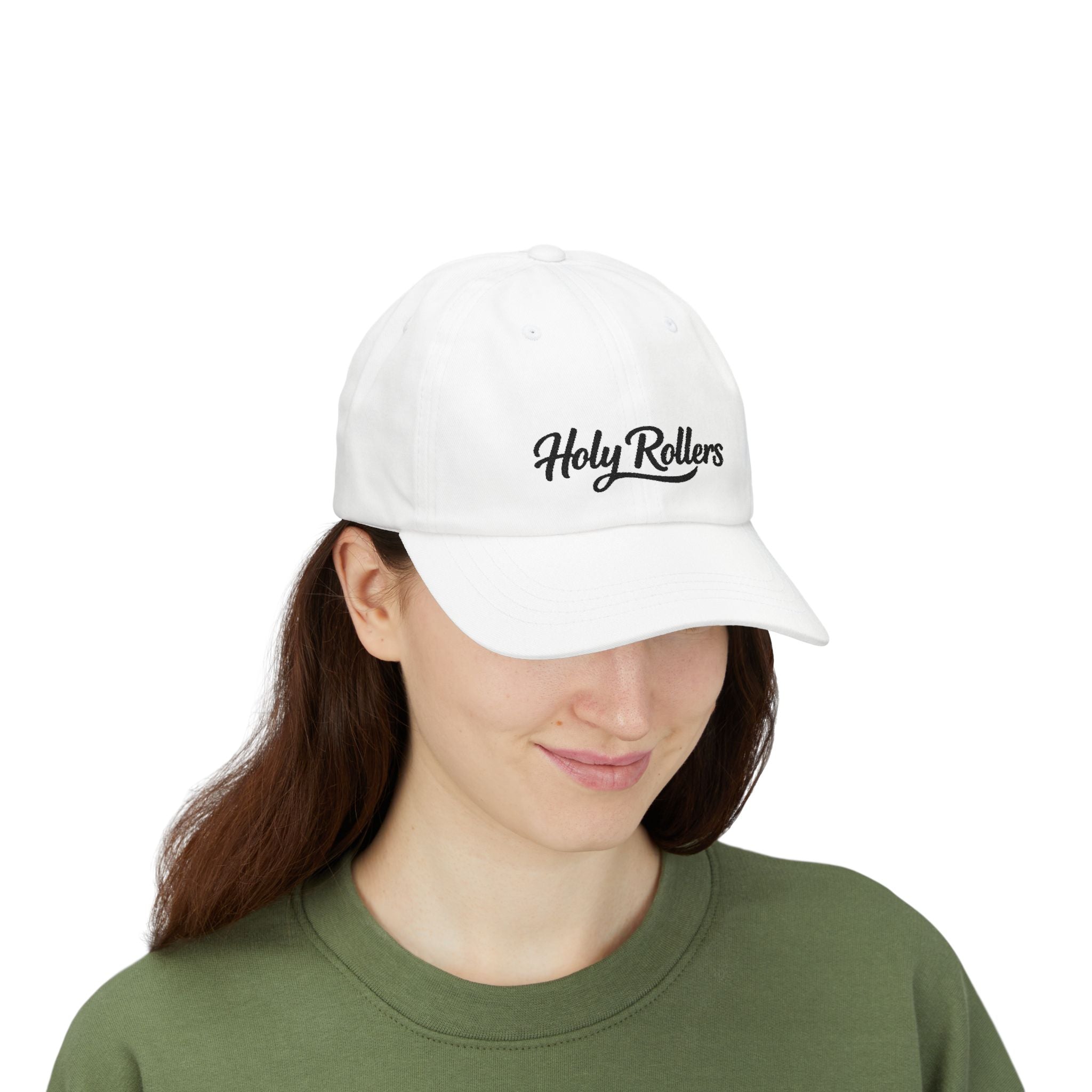 Holy Rollers Christian apparel: Embroidered Holy Rollers Dad Cap — Adjustable Baseball Hat