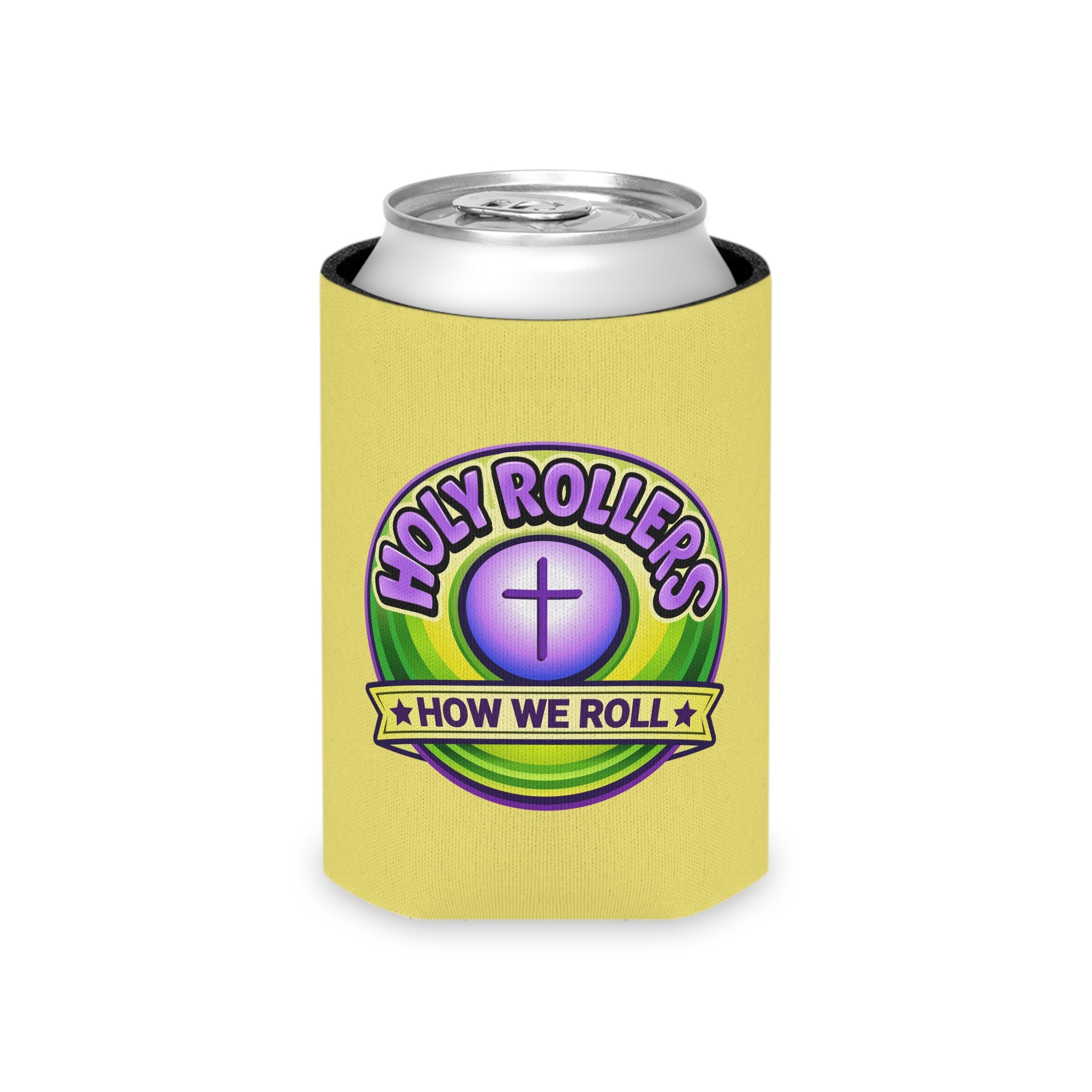 Holy Rollers Christian apparel: Christian Can Cooler — “Holy Rollers” & “Be Strong & Courageous” Can Koozie