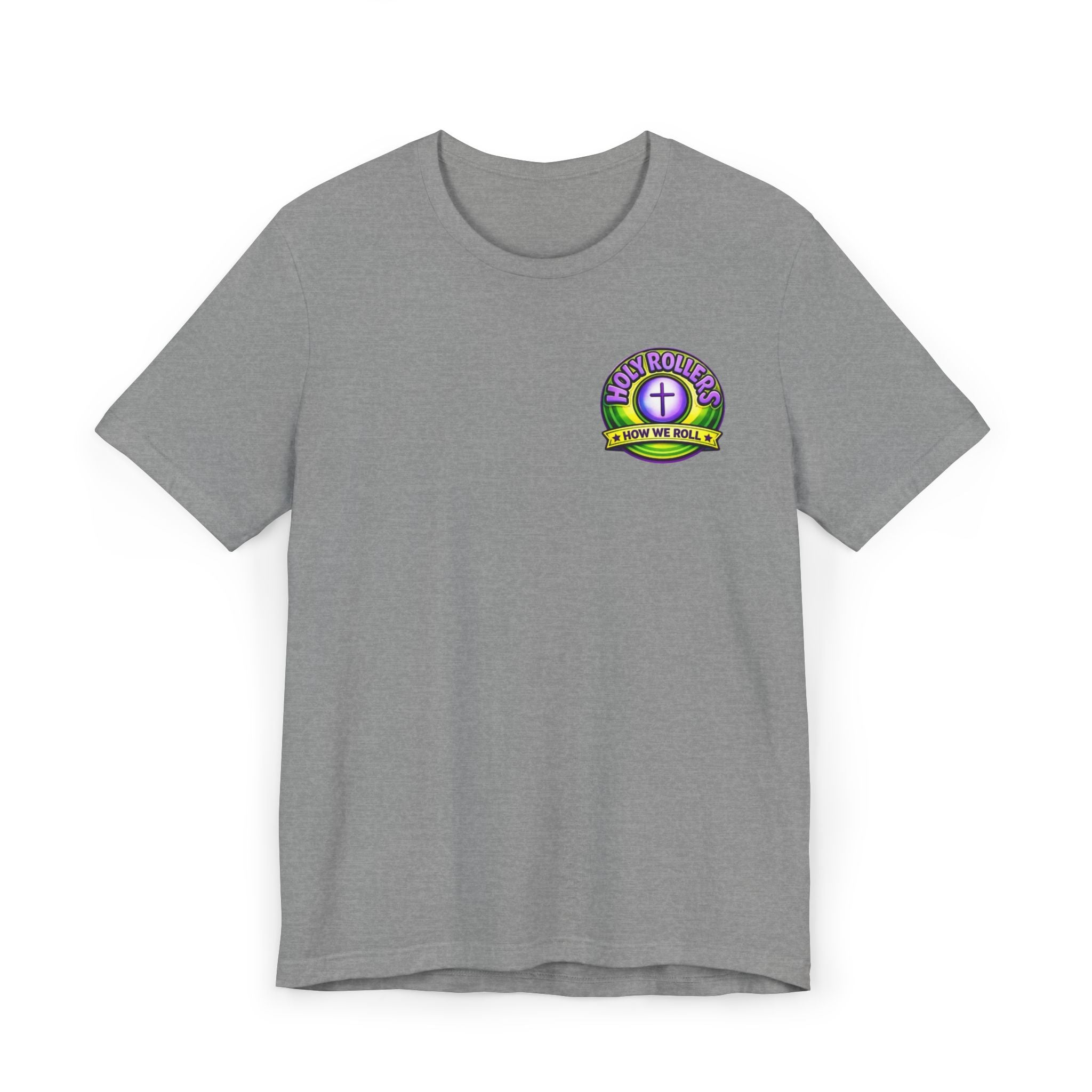 Holy Rollers Christian apparel: Walk by Faith Holy Rollers T-Shirt | Uplifted Confident Joyful Faith Tee