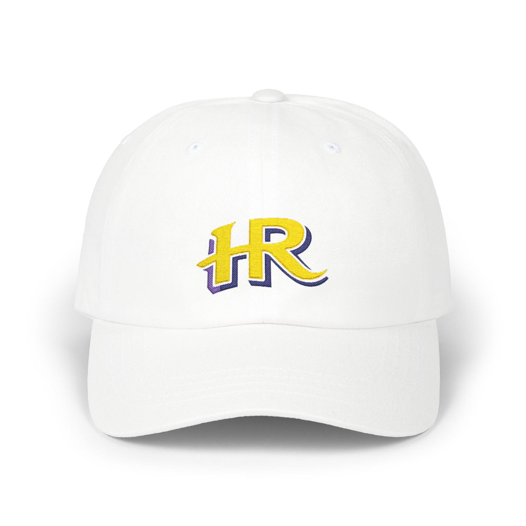 Holy Rollers Christian apparel thumbnail: HR Script Logo Dad Cap | Embroidered Baseball Hat, White Adjustable