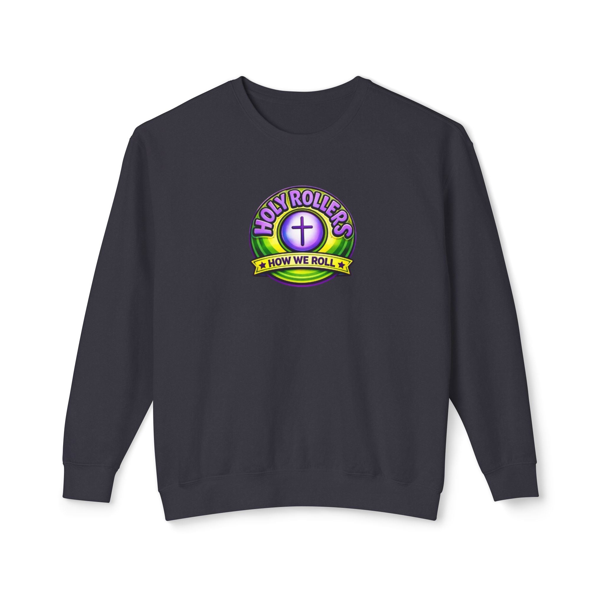 Holy Rollers Christian apparel: Holy Rollers Cross logo sweatshirt | Faith Over Fear graphic sweatshirt