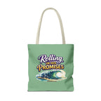 Christian Tote Bag — "Rolling in His Promises" / Holy Rollers Design
