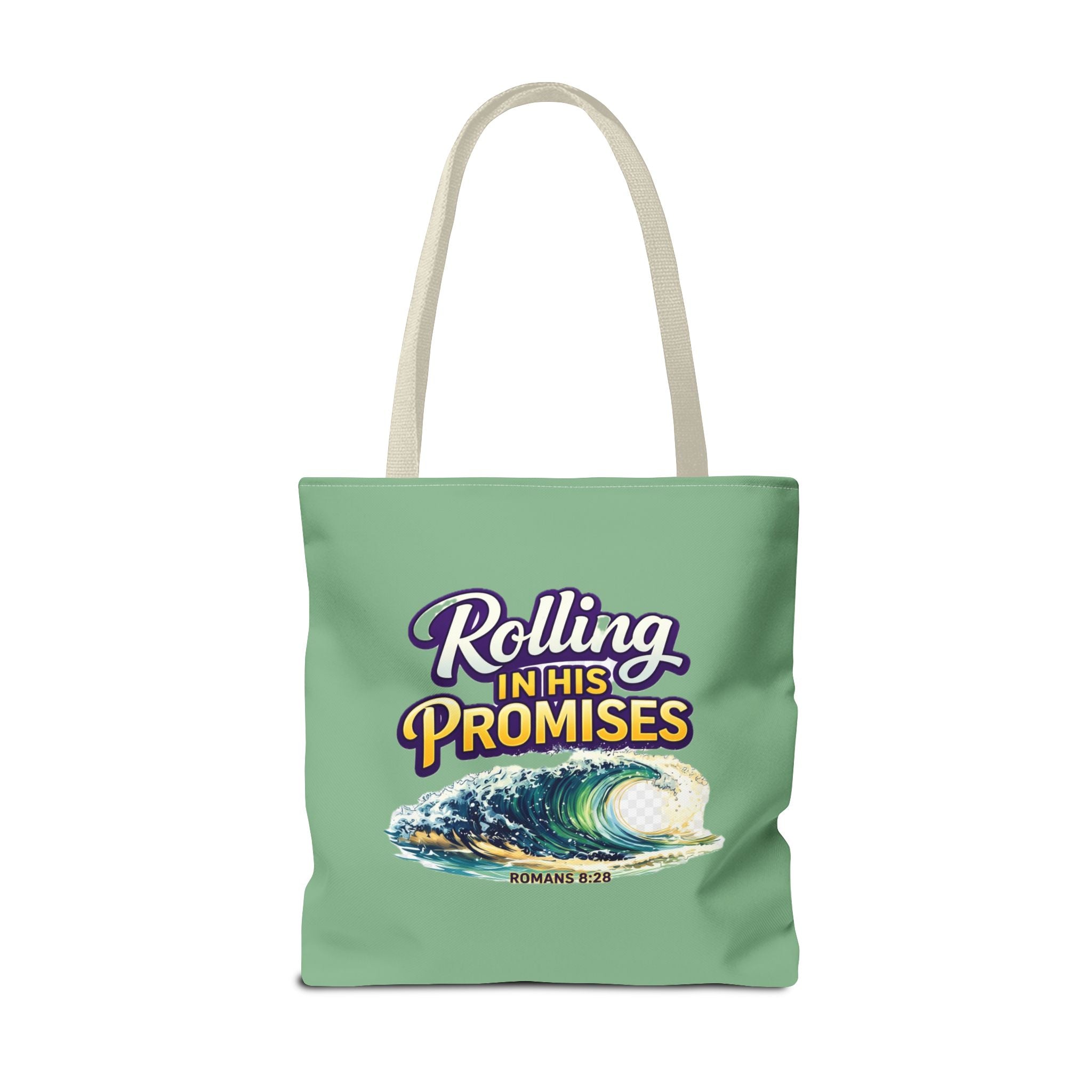 Holy Rollers Christian apparel: Christian Tote Bag — "Rolling in His Promises" / Holy Rollers Design