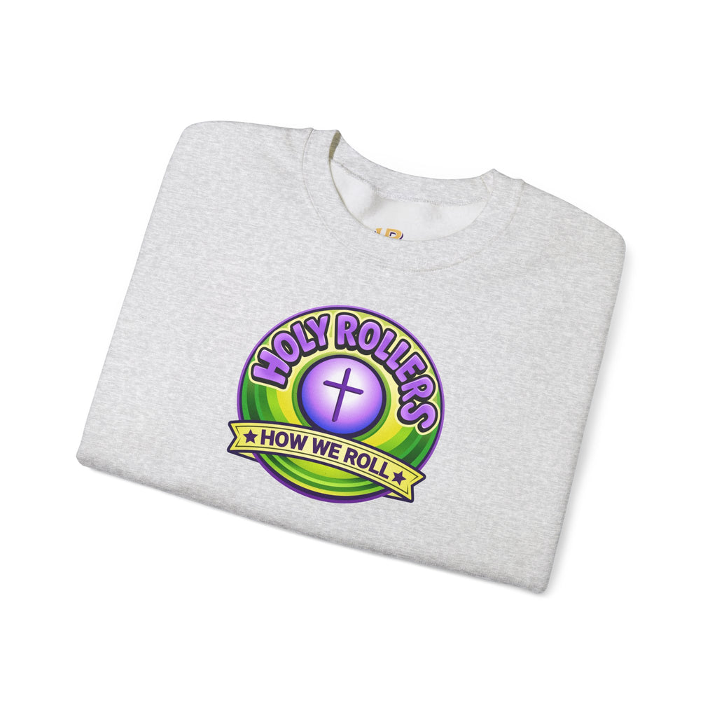 Holy Rollers Christian apparel thumbnail: Holy Rollers How We Roll sweatshirt | Christian faith crewneck