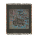 Woven Blanket - Grace Wins Vintage Coastal Throw (Retro Palm Sunset Design)