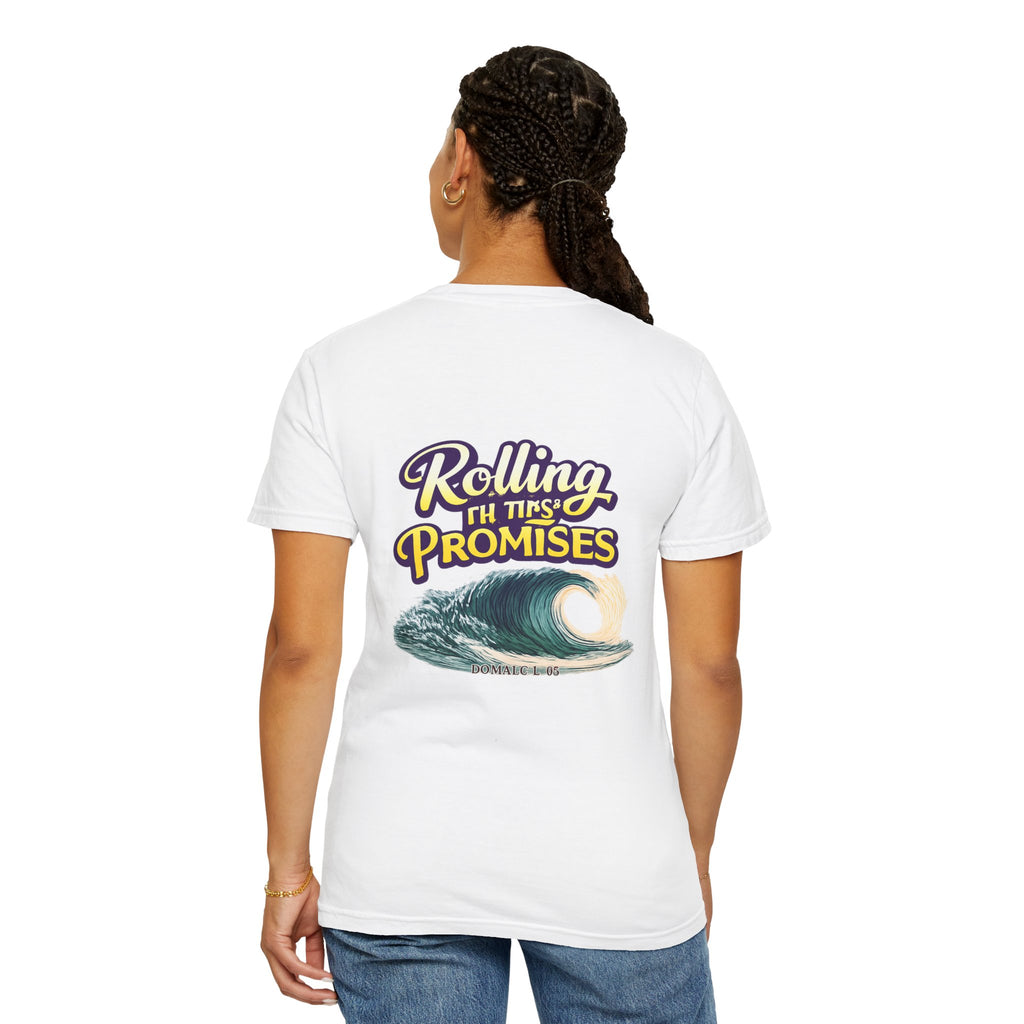 Holy Rollers Christian apparel thumbnail: Rolling in His Promises Holy Rollers T-shirt | Joyful Faith Christian Message