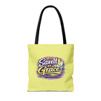 Christian Tote Bag — "Saved By Grace" / "Holy Rollers" Inspirational All-Over Print