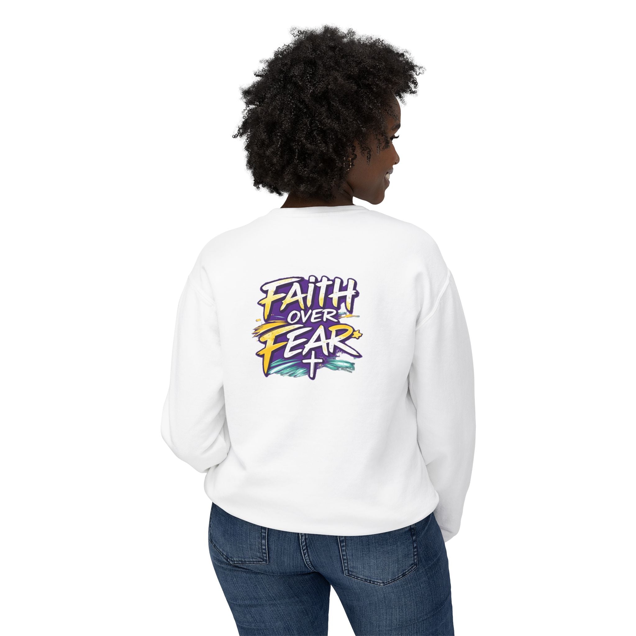 Holy Rollers Christian apparel: Holy Rollers Cross logo sweatshirt | Faith Over Fear graphic sweatshirt