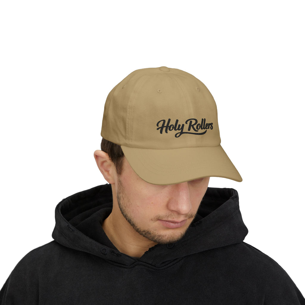 Holy Rollers Christian apparel thumbnail: Embroidered Holy Rollers Dad Cap — Adjustable Baseball Hat
