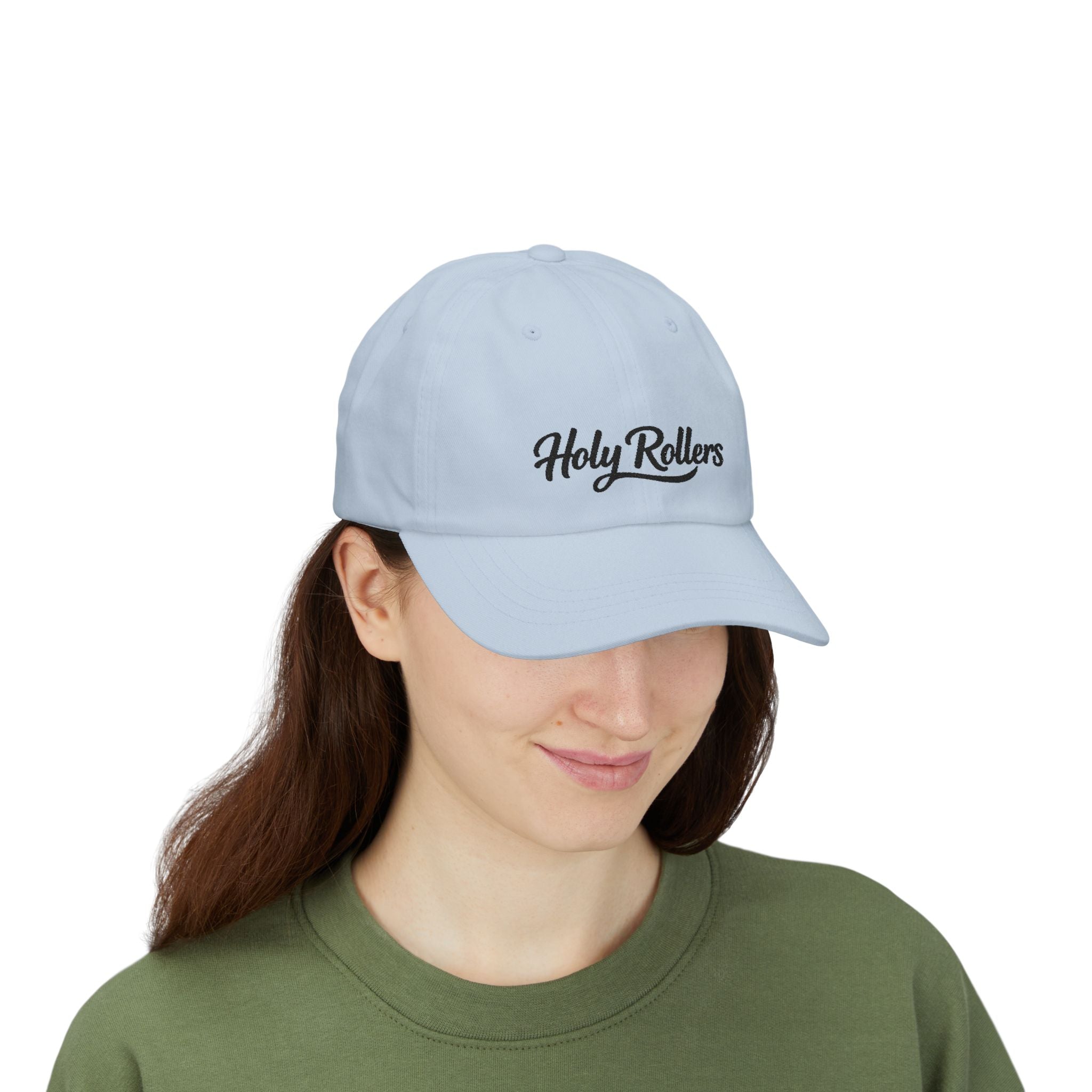 Holy Rollers Christian apparel: Embroidered Holy Rollers Dad Cap — Adjustable Baseball Hat