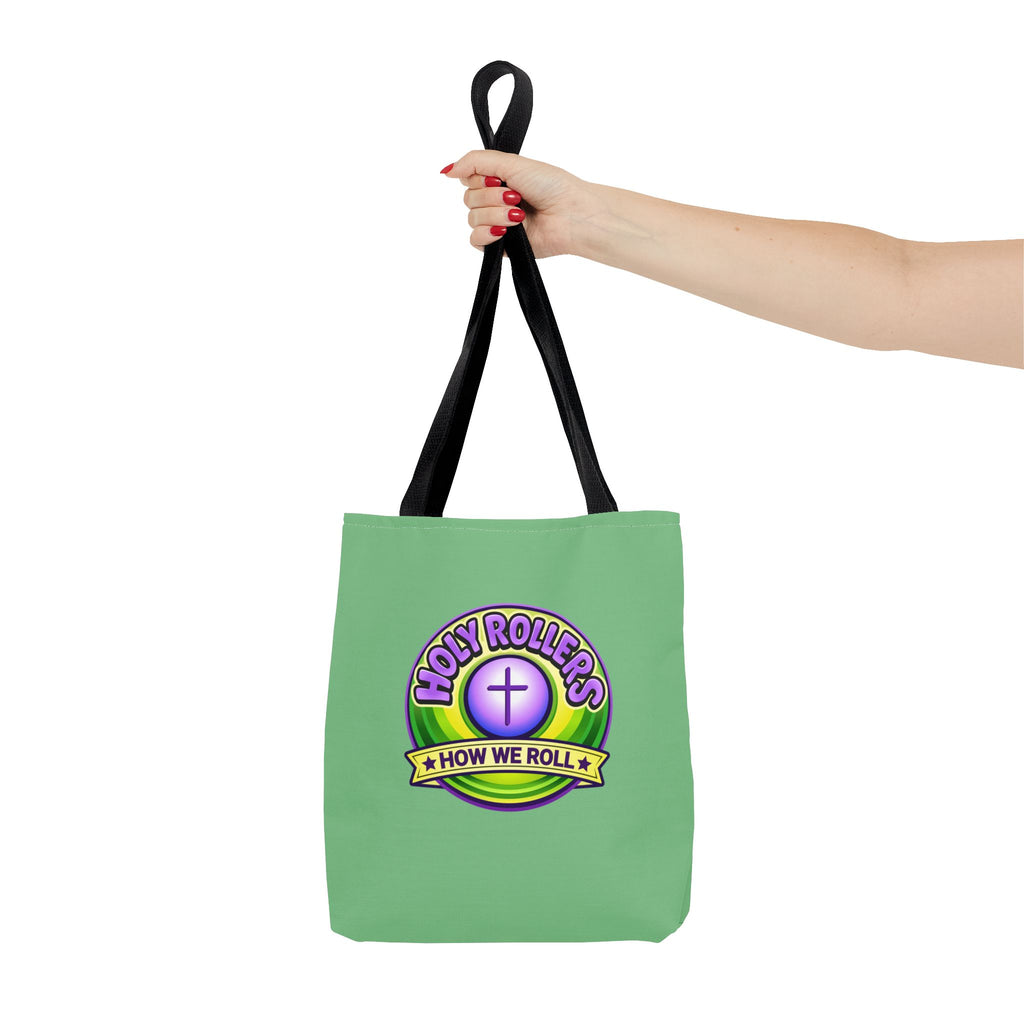 Holy Rollers Christian apparel thumbnail: Christian Tote Bag — "Rolling in His Promises" / Holy Rollers Design