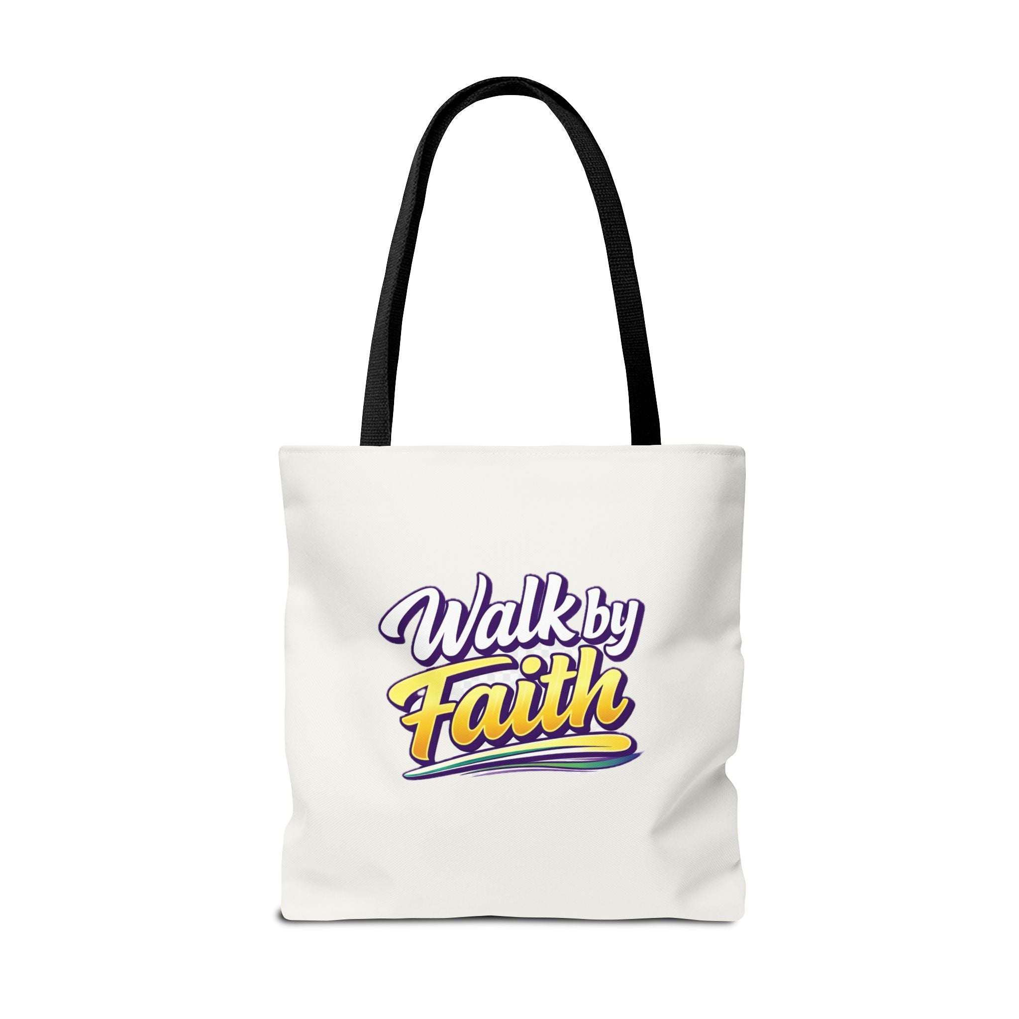 Holy Rollers Christian apparel: Christian Tote Bag — "Walk by Faith" / "Holy Rollers" Inspirational Canvas Tote