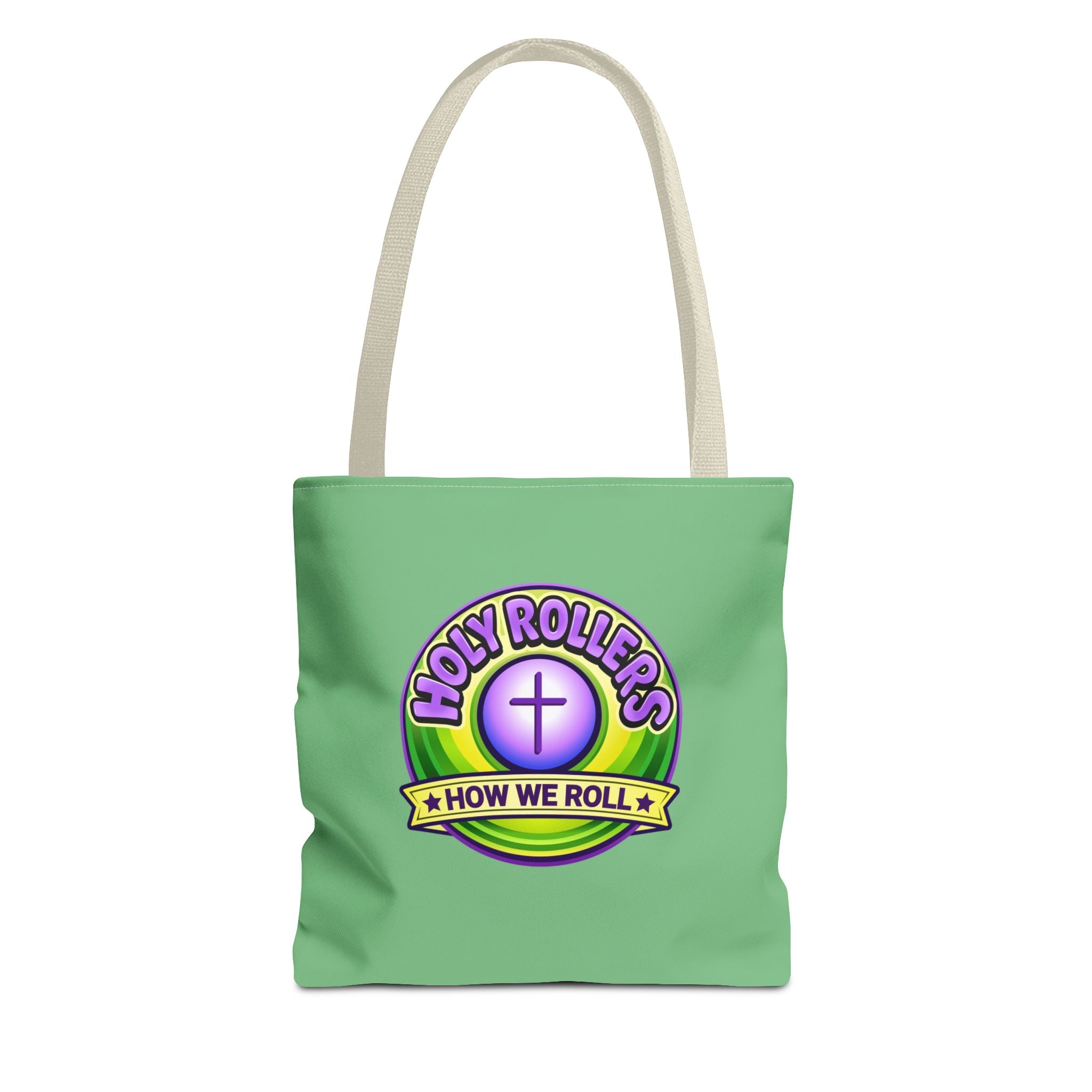 Holy Rollers Christian apparel: Christian Tote Bag — "Rolling in His Promises" / Holy Rollers Design