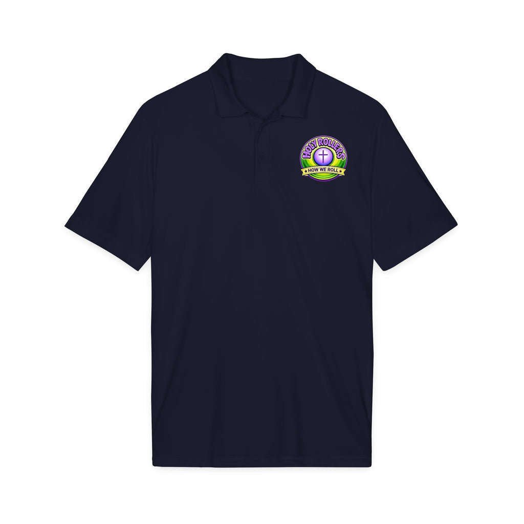 Holy Rollers Christian apparel thumbnail: Holy Roller Cross logo Polo | Embroidered Church Club Shirt