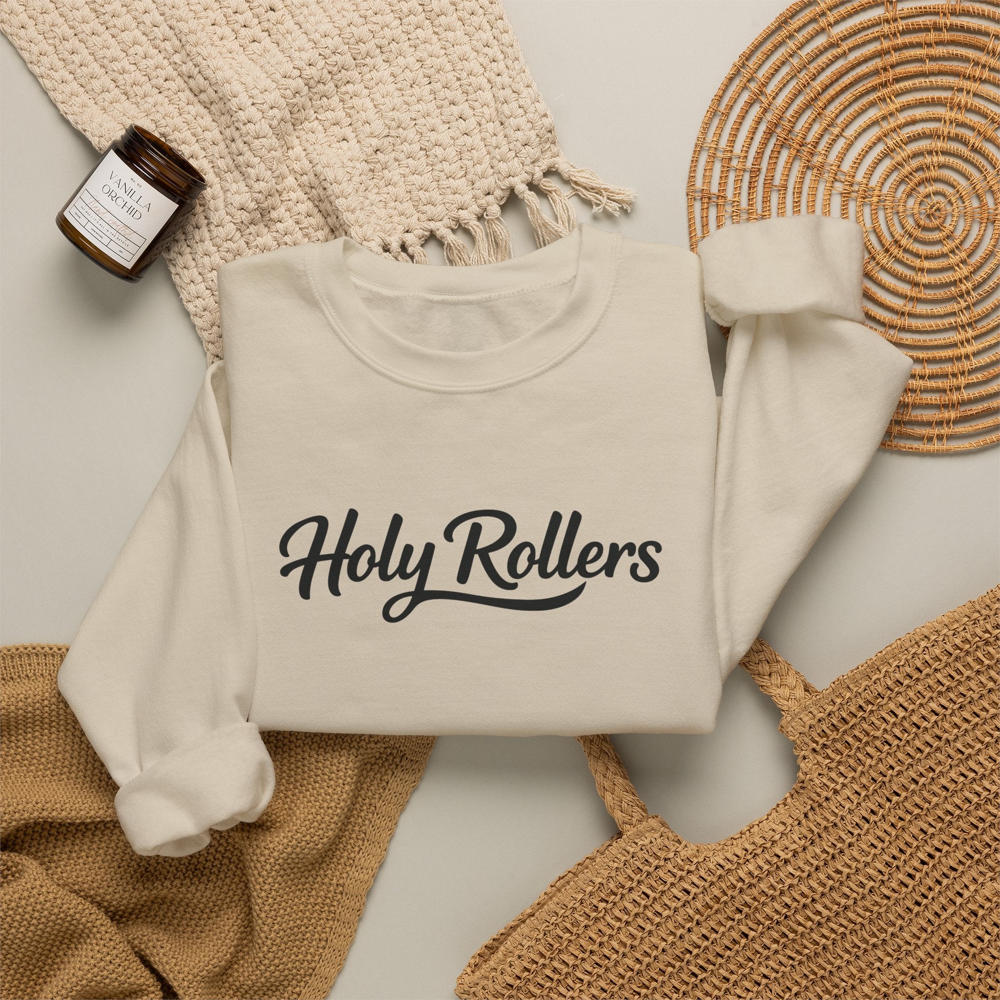 Holy Rollers Christian apparel: Holy Rollers Sweatshirt — "Made for the Tide, Called for the Kingdom" Christian Crewneck