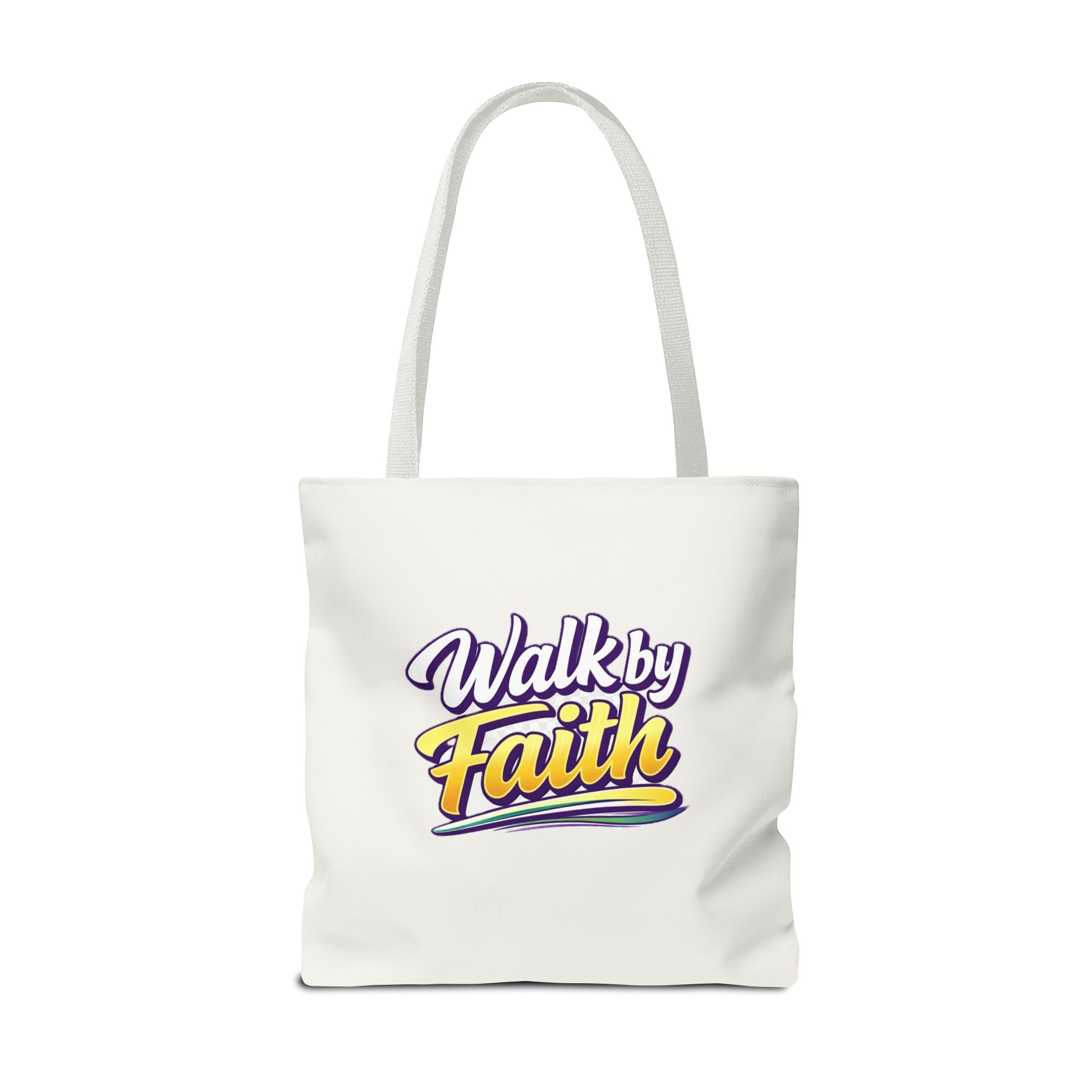 Holy Rollers Christian apparel: Christian Tote Bag — "Walk by Faith" / "Holy Rollers" Inspirational Canvas Tote